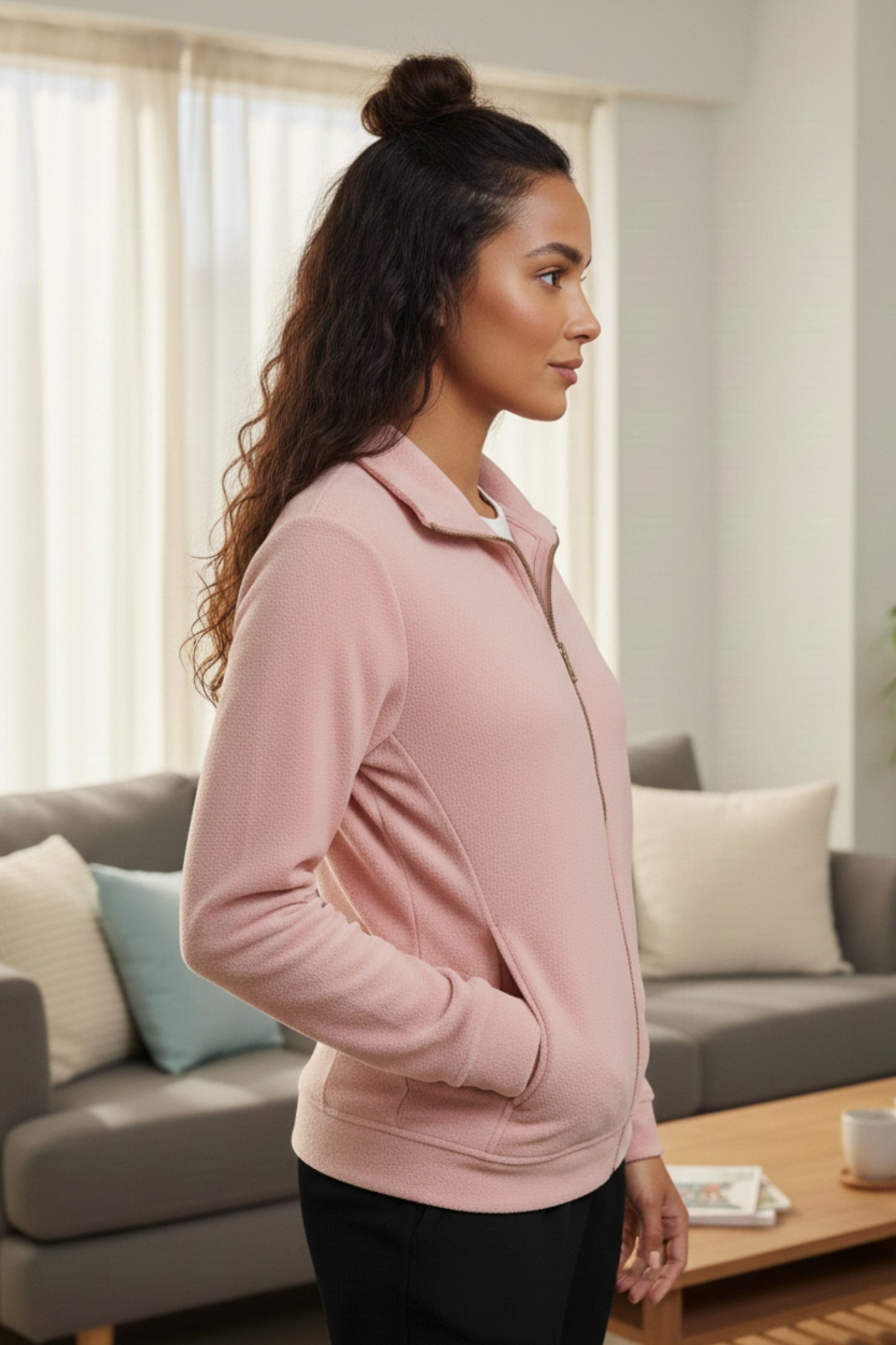 Vieviana Women’s Athleisure Jacket | Winter Zip-Up Jacket | Cotton Rich Warm Outerwear | EV614