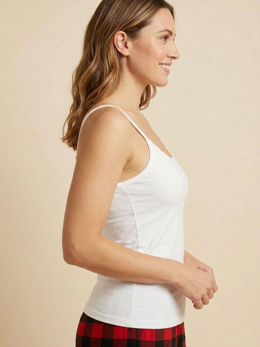Vieviana Women’s Camisole | Soft Stretch Camis Top | Everyday Innerwear | EVDOLCE White
