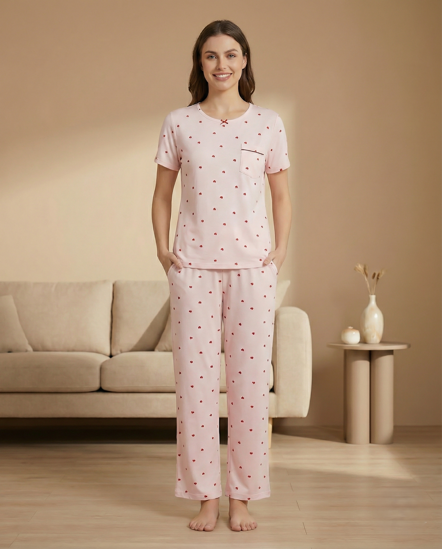 Fablush Women's Pajama Set Nightwear | Luxe Satin Viscose Lycra | FB14013