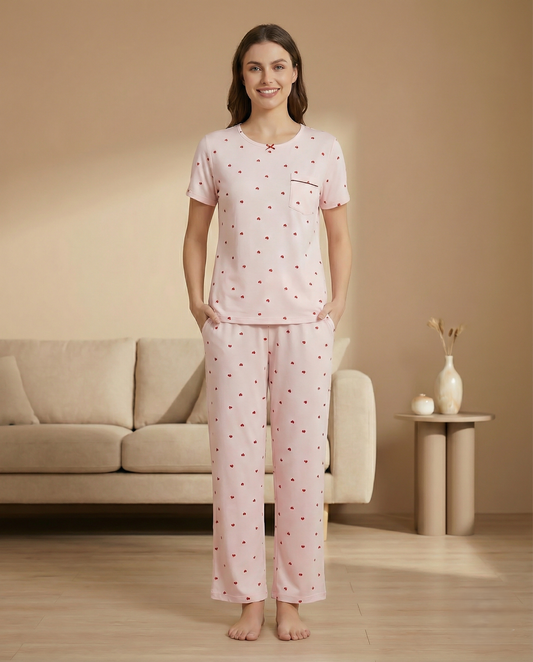Fablush Women's Pajama Set Nightwear | Luxe Satin Viscose Lycra | FB14013
