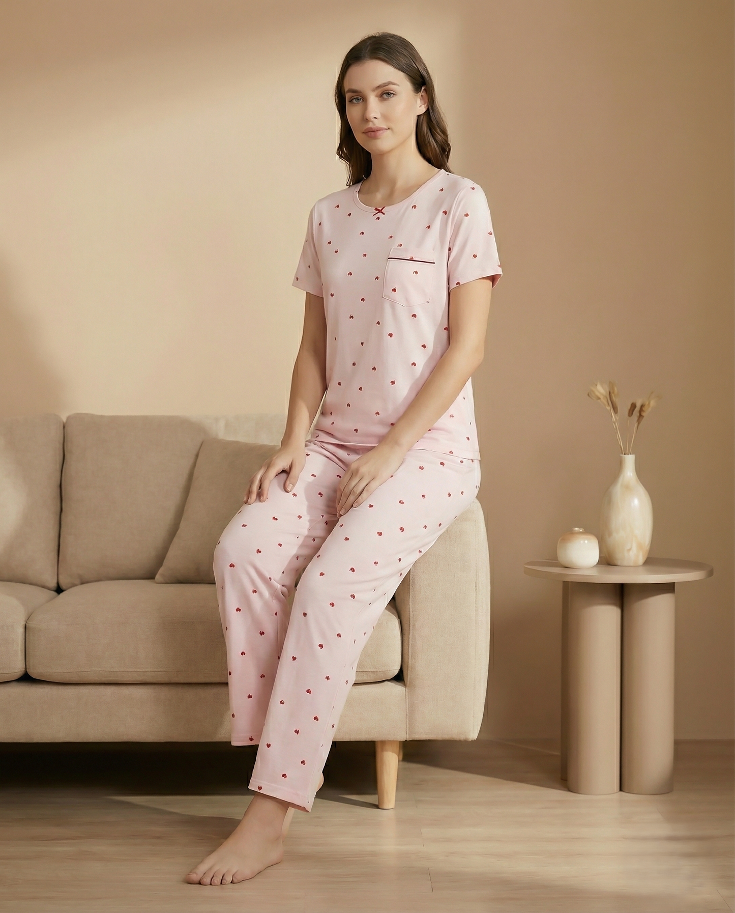 Fablush Women's Pajama Set Nightwear | Luxe Satin Viscose Lycra | FB14013