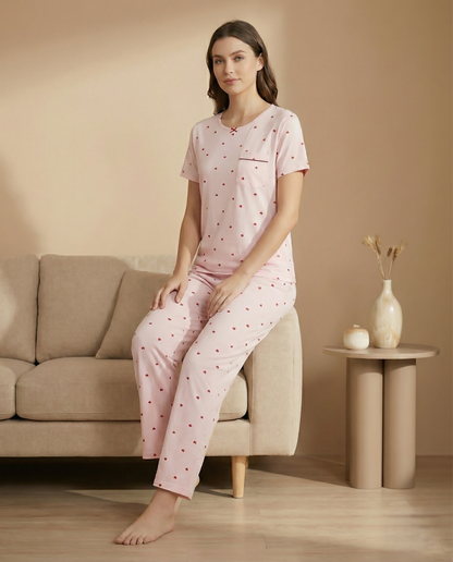 Fablush Women's Pajama Set Nightwear | Luxe Satin Viscose Lycra | FB14013