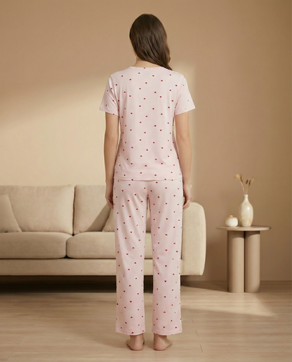 Fablush Women's Pajama Set Nightwear | Luxe Satin Viscose Lycra | FB14013