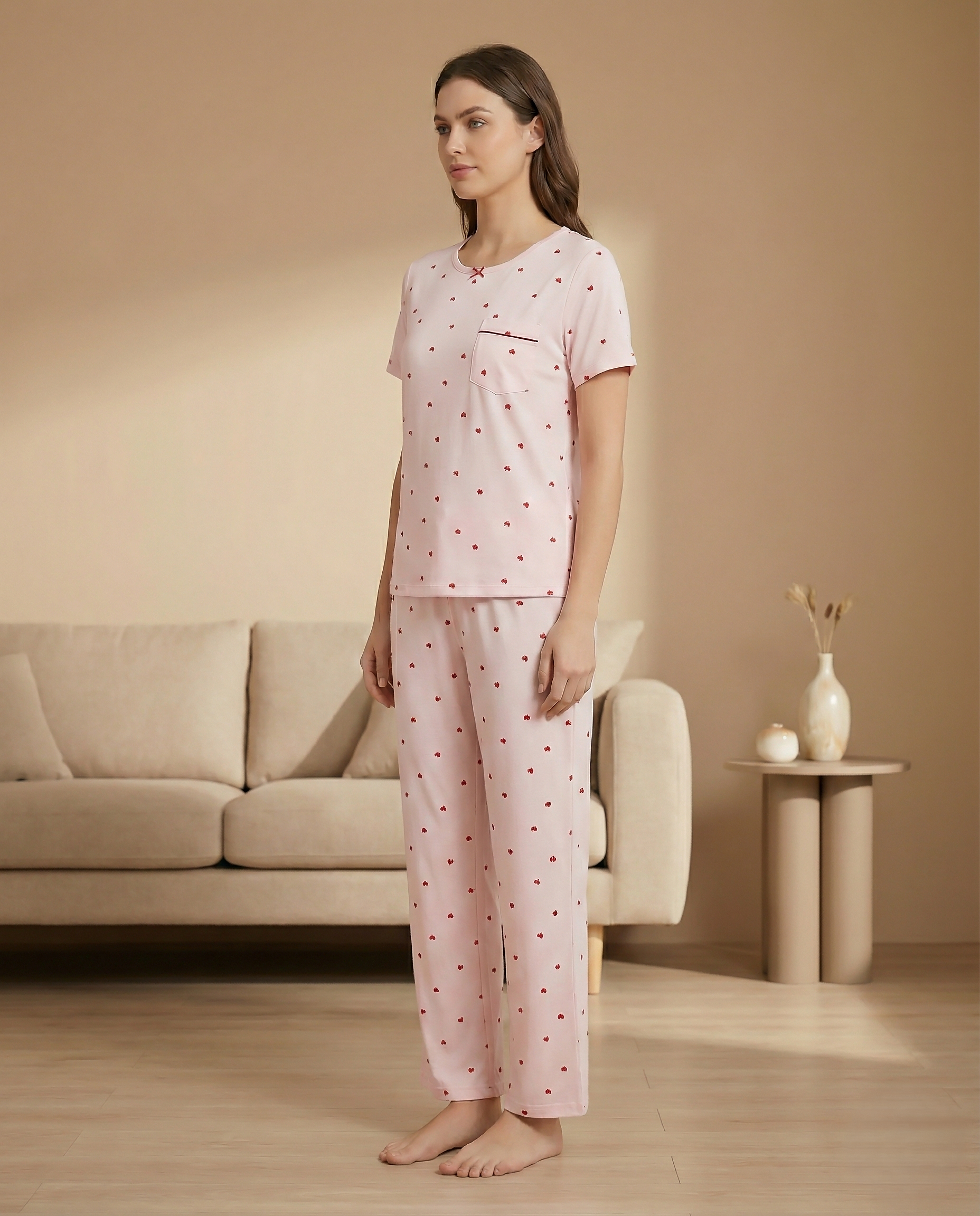 Fablush Women's Pajama Set Nightwear | Luxe Satin Viscose Lycra | FB14013