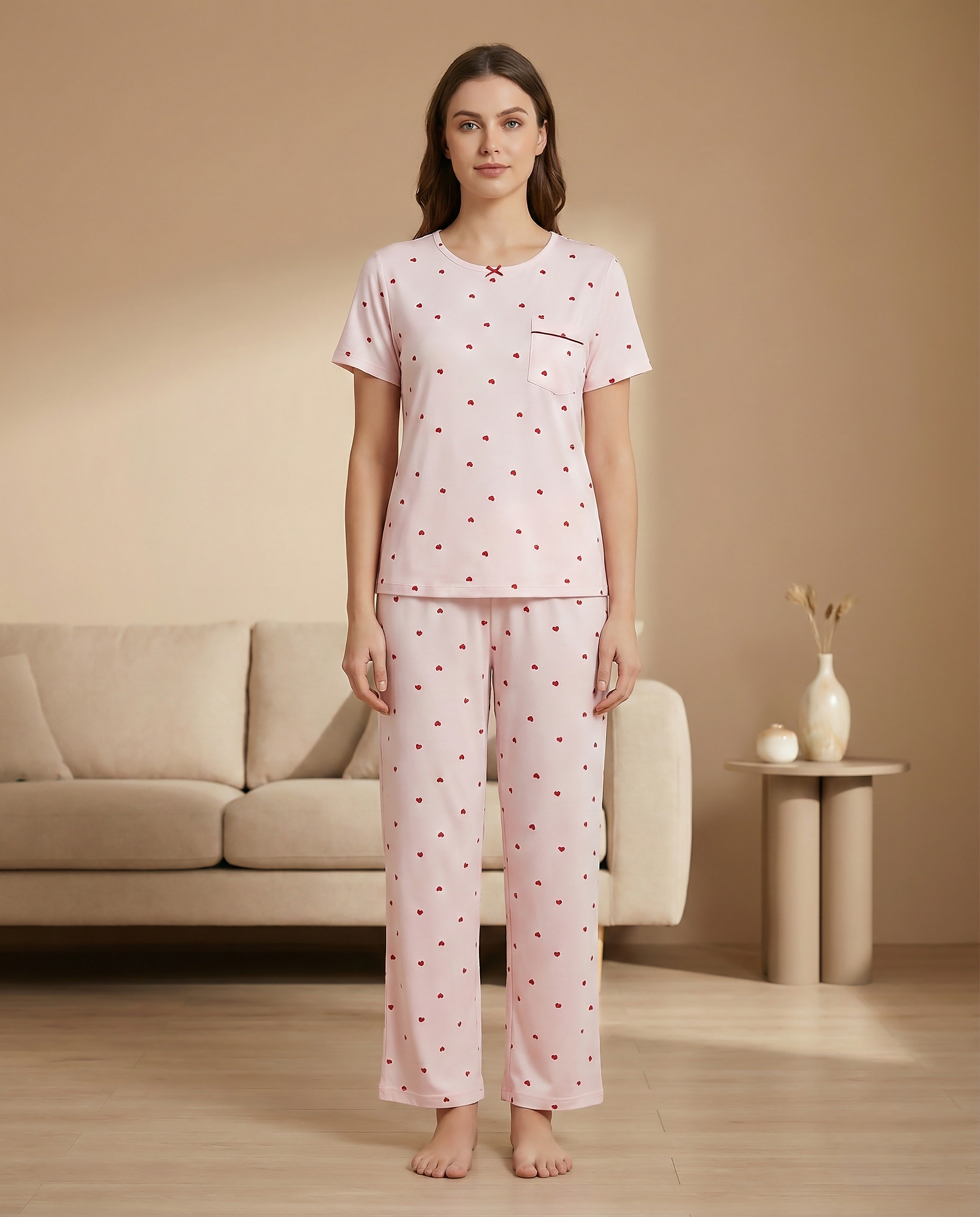 Fablush Women's Pajama Set Nightwear | Luxe Satin Viscose Lycra | FB14013