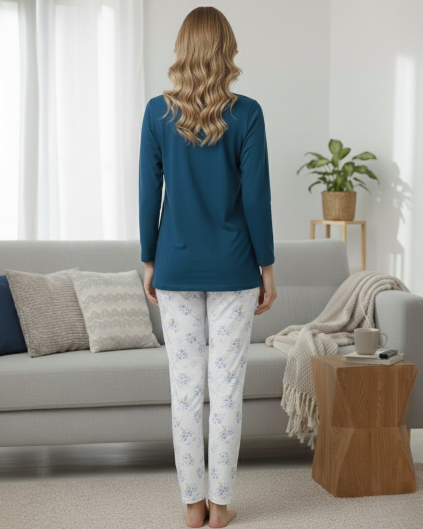 Fablush Womens Pj Set Full Sleeves Nightwear | 100 % Cotton | Fb14118