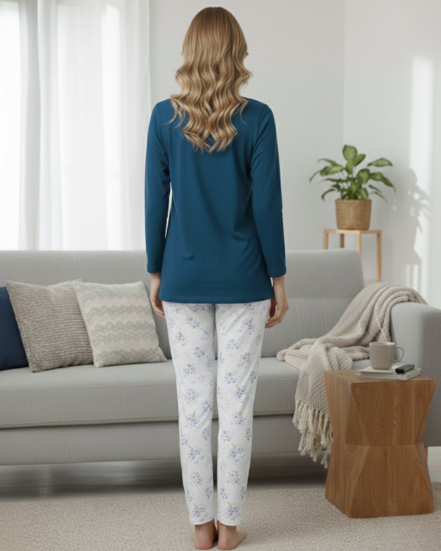 Fablush Womens Pj Set Full Sleeves Nightwear | 100 % Cotton | Fb14118