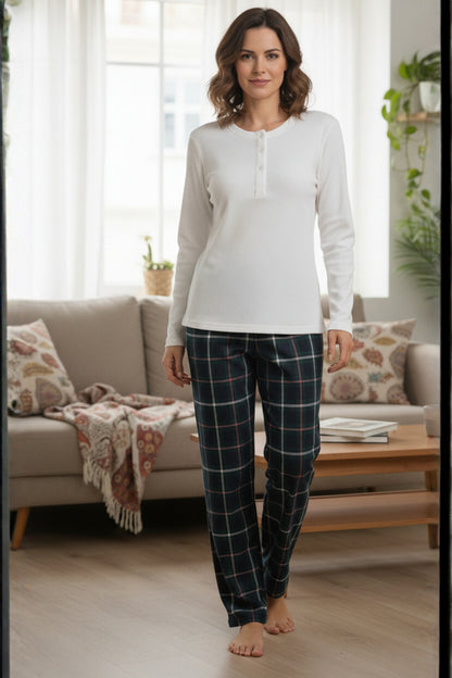 Fablush Women’s Pj Set Nightwear | Waffle Knit Cotton Rich | Full Sleeves Loungewear Set | FB14120