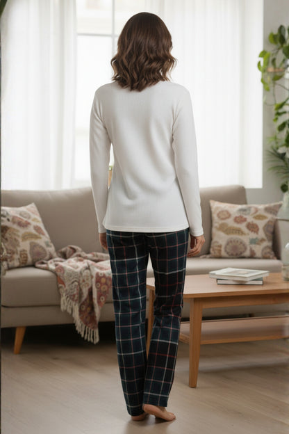 Fablush Women’s Pj Set Nightwear | Waffle Knit Cotton Rich | Full Sleeves Loungewear Set | FB14120