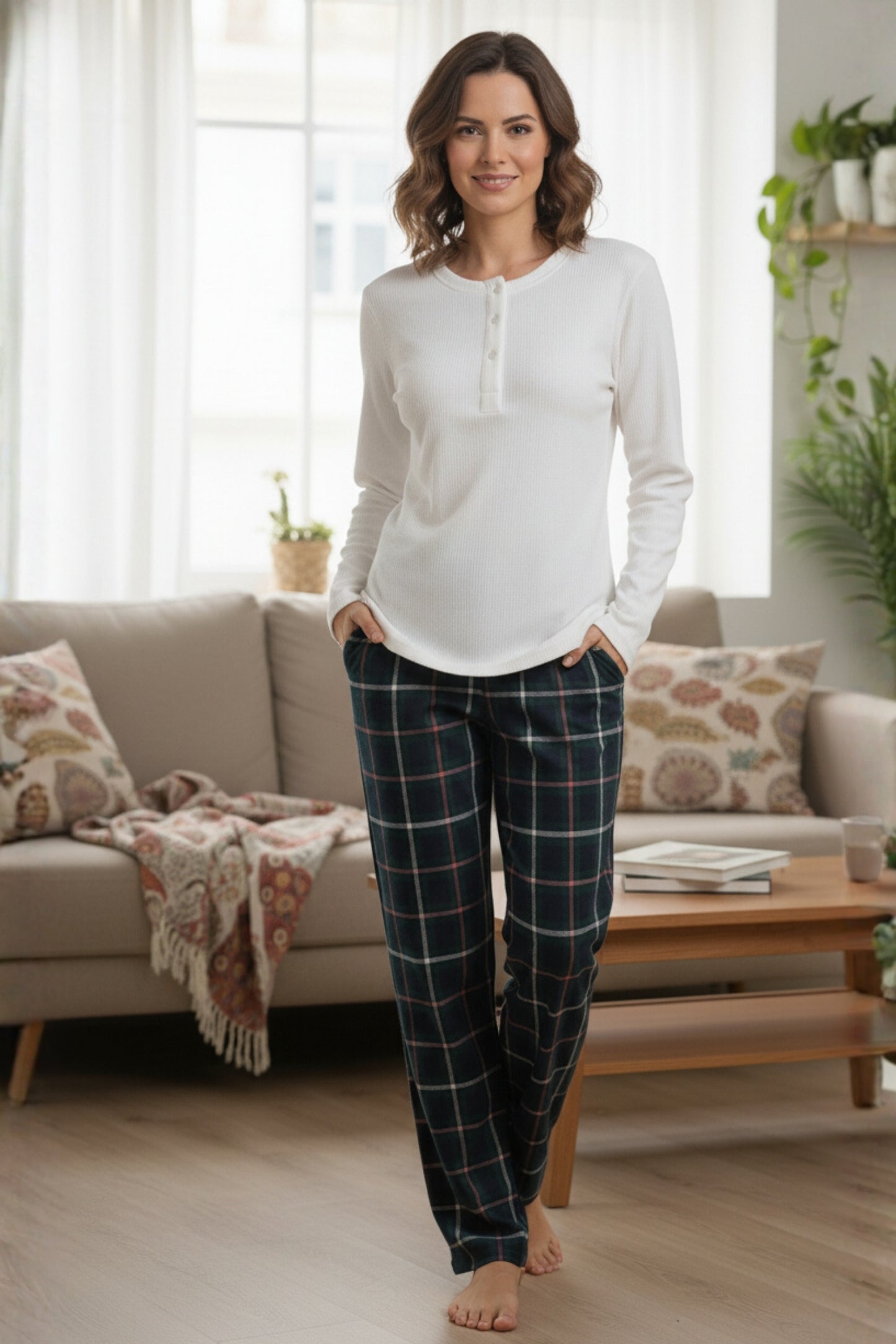 Fablush Women’s Pj Set Nightwear | Waffle Knit Cotton Rich | Full Sleeves Loungewear Set | FB14120