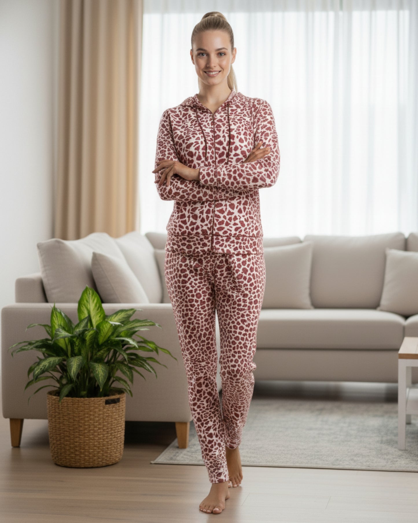 Fablush Women’s Tracksuit Nightwear | Luxe Velour Hoodie Set | FB30005