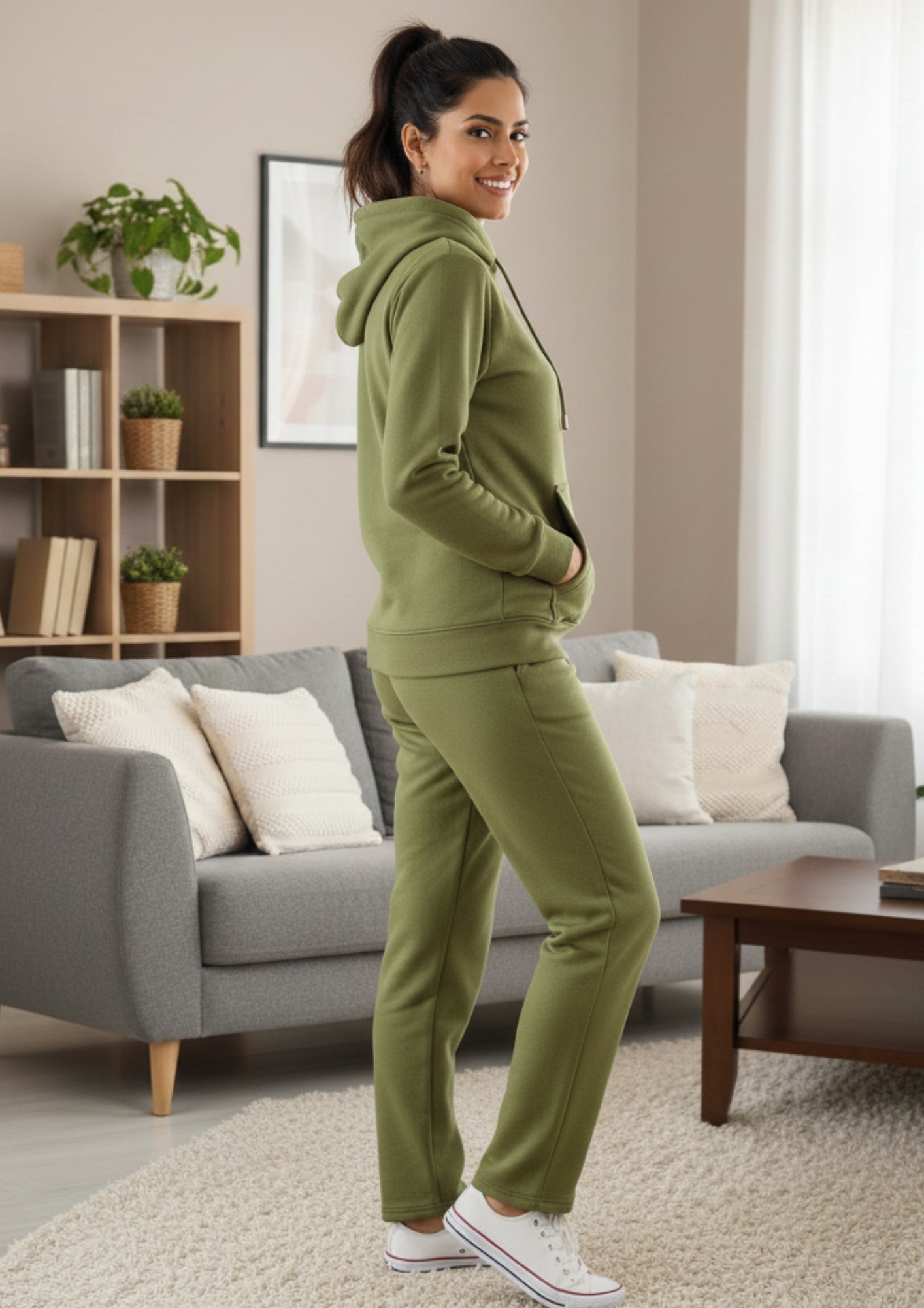 Fablush Women’s Tracksuit Nightwear | Hoodie Twill Brushed Inside | FB32002