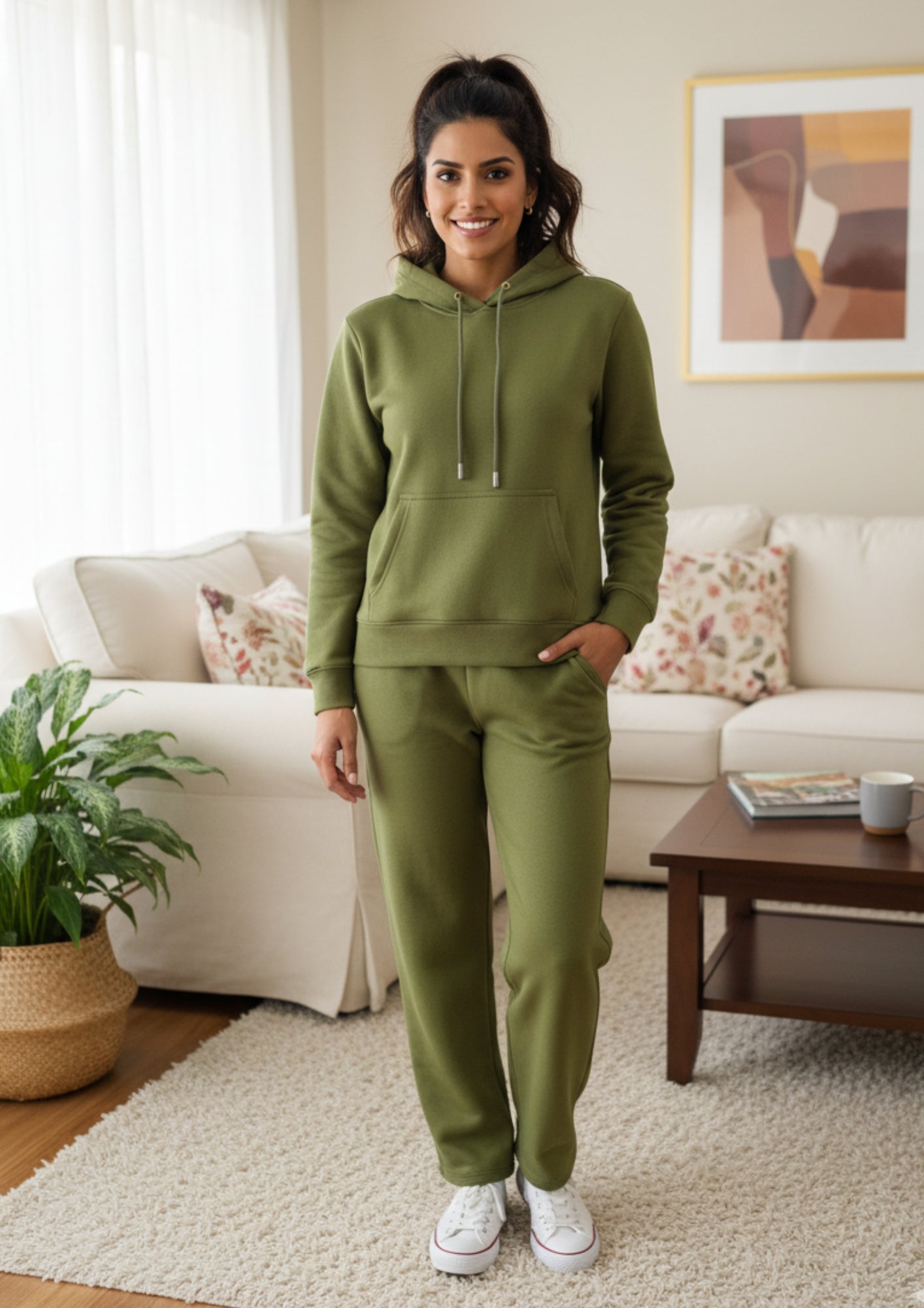 Fablush Women’s Tracksuit Nightwear | Hoodie Twill Brushed Inside | FB32002