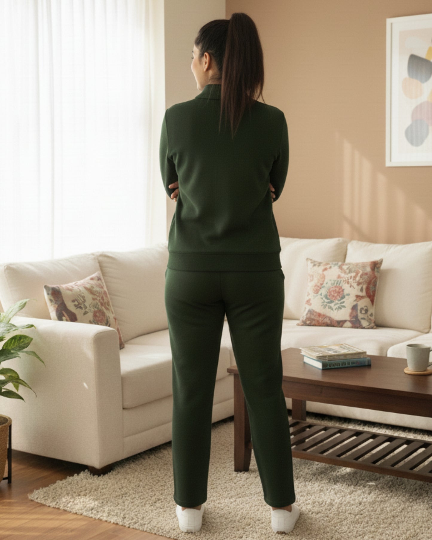 Fablush Women’s Full Sleeves PJ Set | Antipeeling Hi Neck Tracksuit Nightwear | FB34003