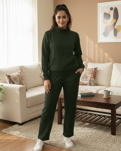 Fablush Women’s Full Sleeves PJ Set | Antipeeling Hi Neck Tracksuit Nightwear | FB34003