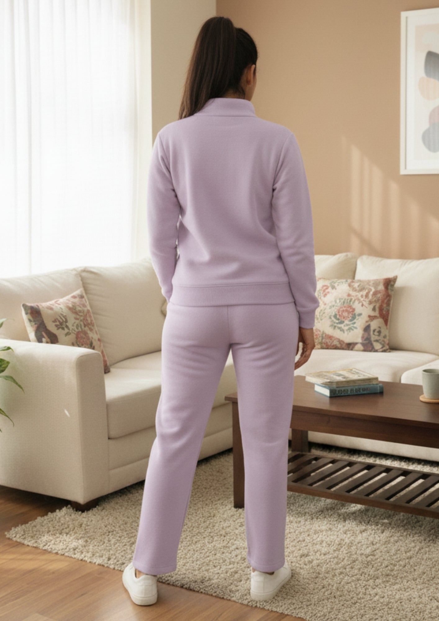 Fablush Women’s Full Sleeves PJ Set | Antipeeling Hi Neck Tracksuit Nightwear | FB34003