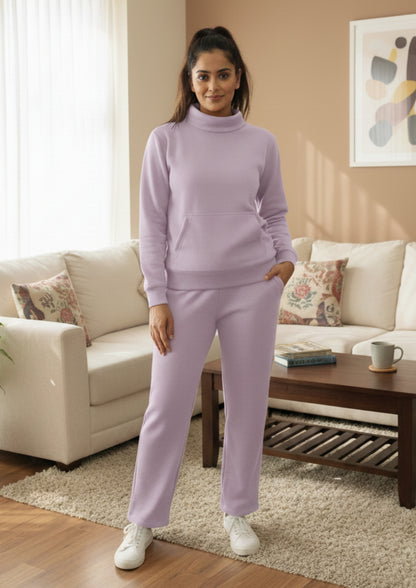 Fablush Women’s Full Sleeves PJ Set | Antipeeling Hi Neck Tracksuit Nightwear | FB34003