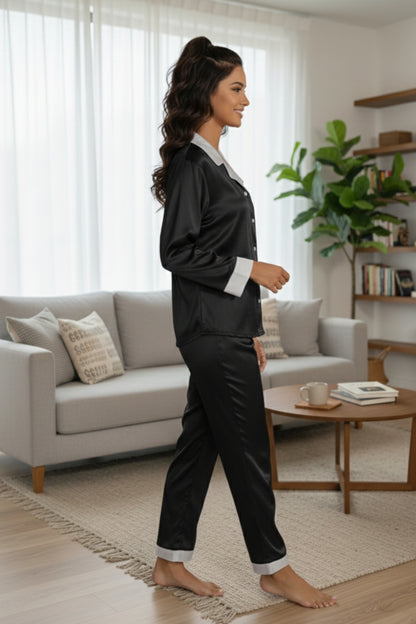 Fablush Women's Satin Nightsuit Bridal Nightwear | Luxe Satin | FB501