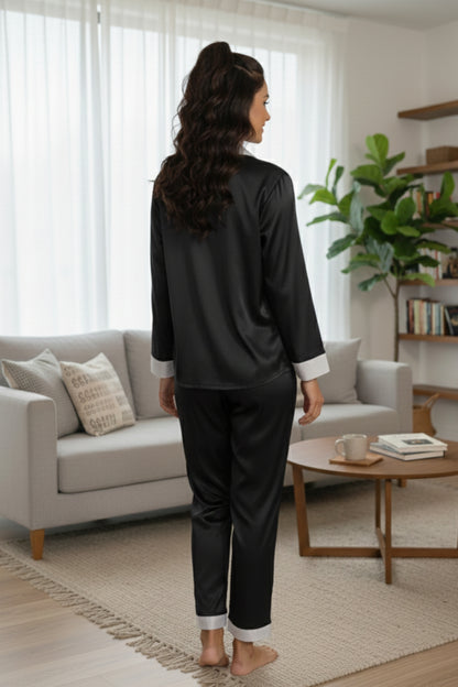 Fablush Women's Satin Nightsuit Bridal Nightwear | Luxe Satin | FB501