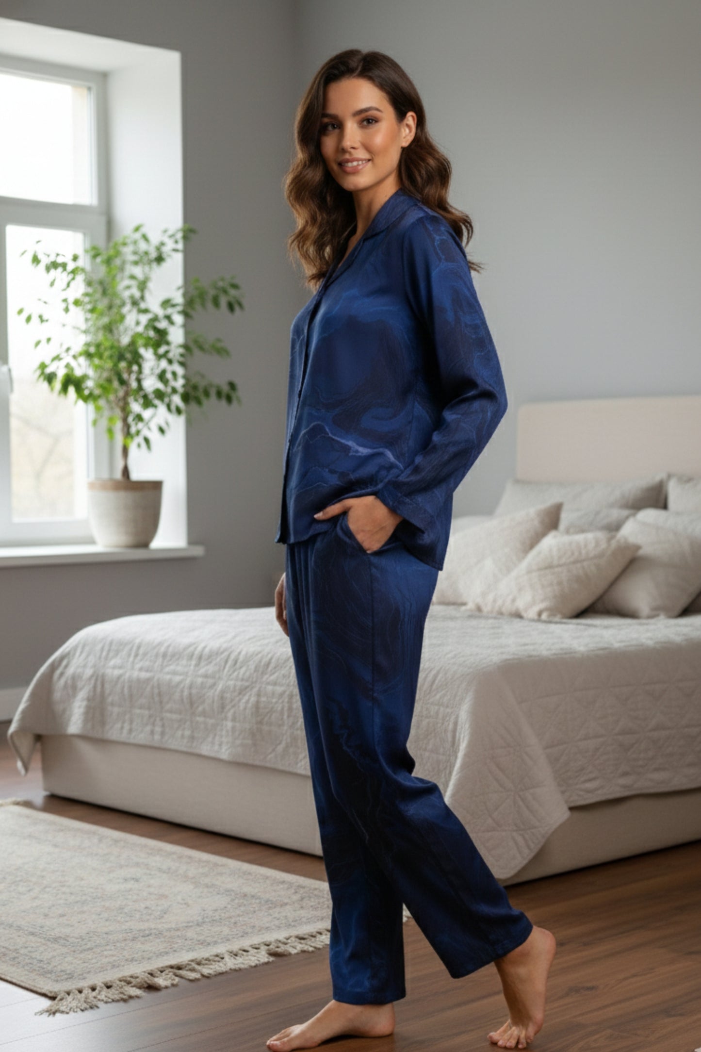 Fablush Women's Satin Nightsuit Bridal Nightwear | Luxe Satin | FB501