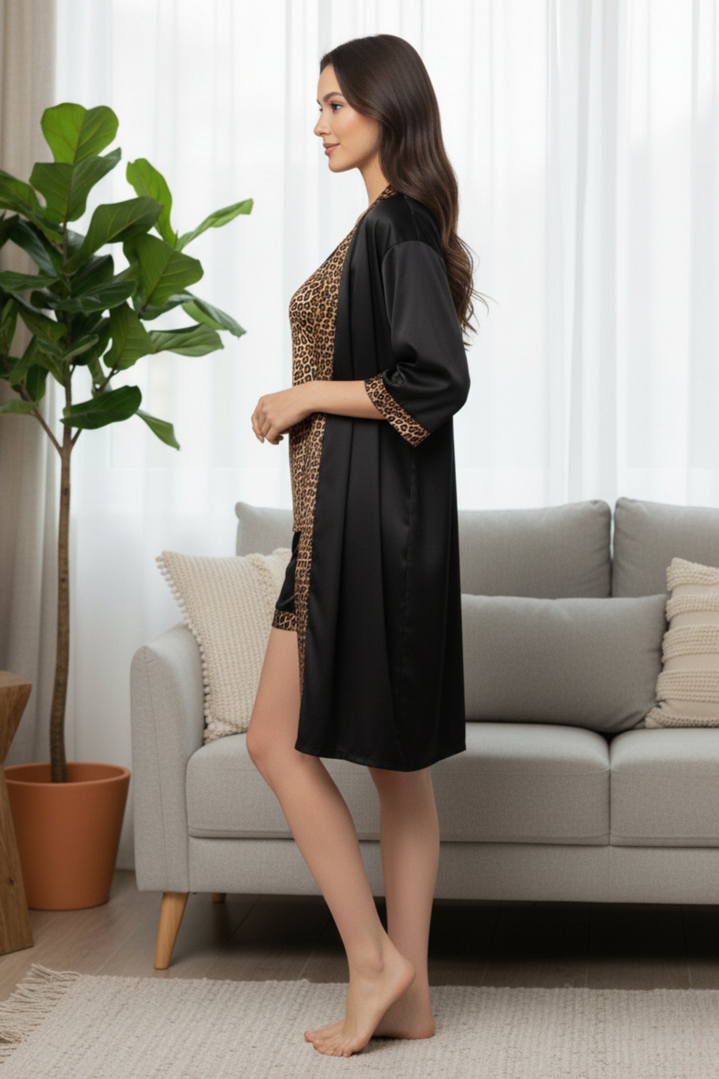 Fablush Women’s 3-Piece Satin Bridal Nightwear Set | Luxury Nighty, Robe & Slip | FB515