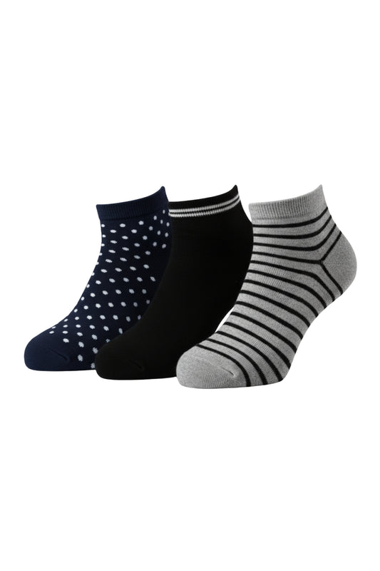 Fablush Men’s Ankle Socks | Half Terry Cotton | Pack of 3 | Mix Color | FBMSHT