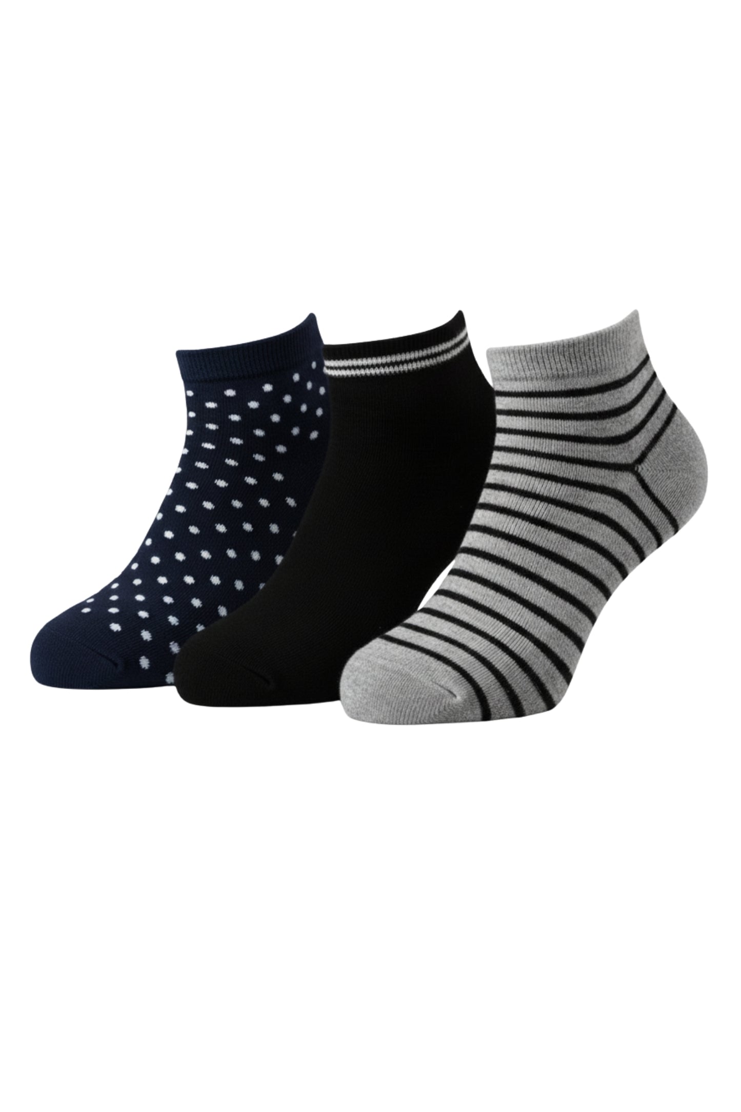 Fablush Men’s Low Cut Socks | Pack of 3 | Non Terry Cotton | Mix Color | FBMSLC