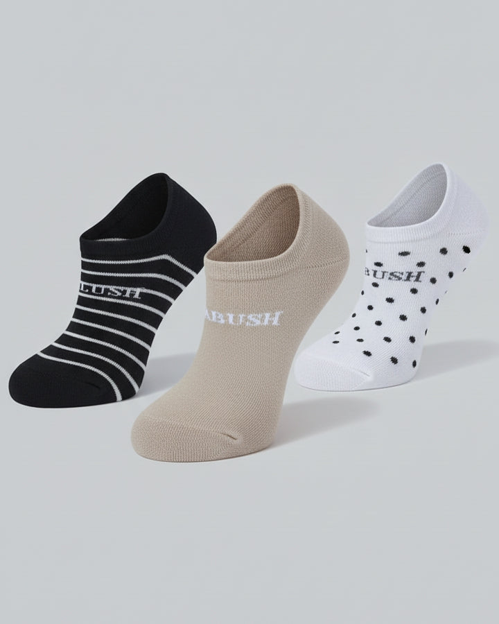 Fablush Men’s Loafer Socks | Non Terry Cotton | Pack of 3 | Mix Color | FBMSLO