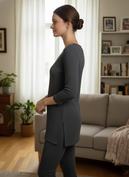 Fablush Women’s Thermal 3/4 Sleeves Top | Moderate Cotton Rich Warm Innerwear | FBTH201