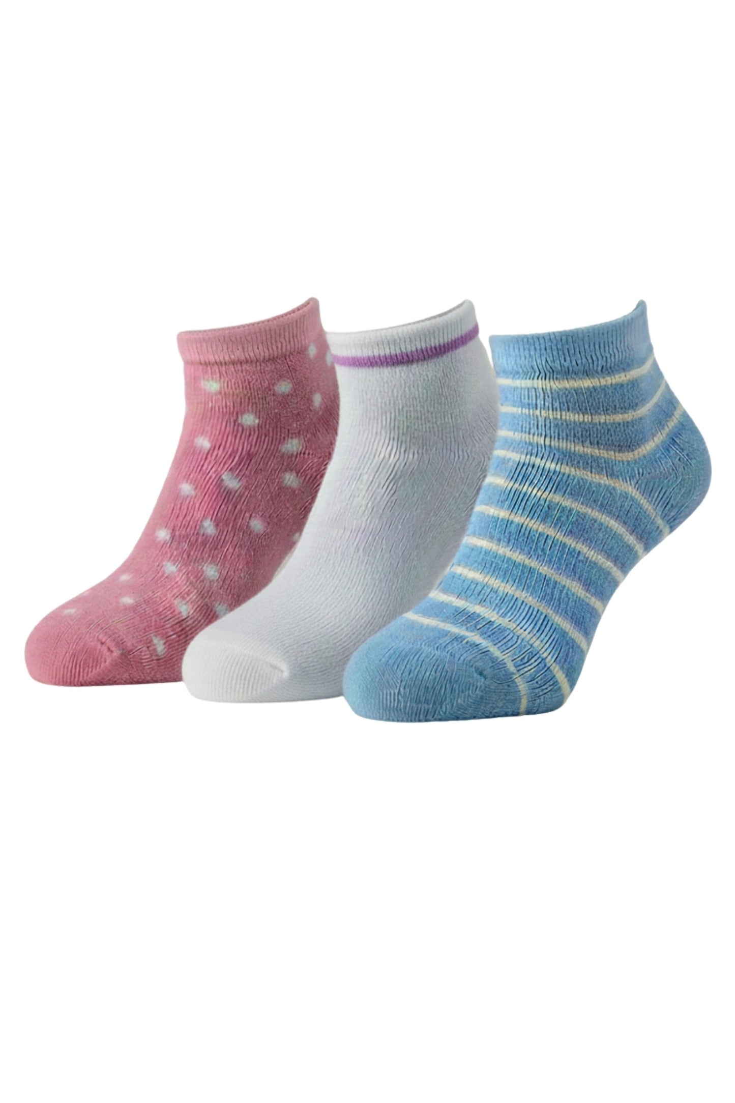 Fablush Women’s Ankle Socks | Pack of 3 | Half Terry Cotton | Mix Color | FBWSHT