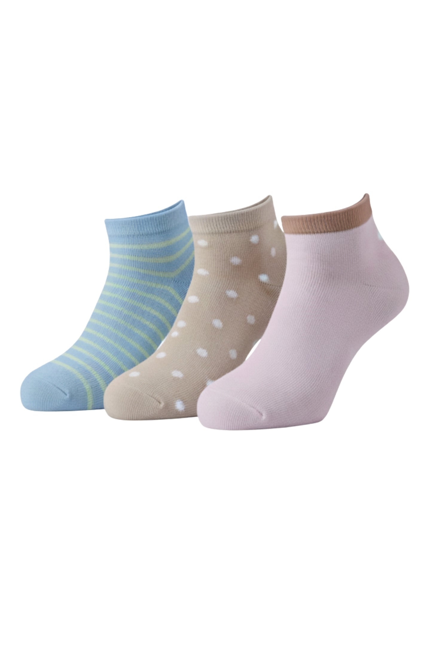 Fablush Women’s Low Cut Socks | Pack of 3 | Non Terry Cotton | Mix Color | FBWSLC