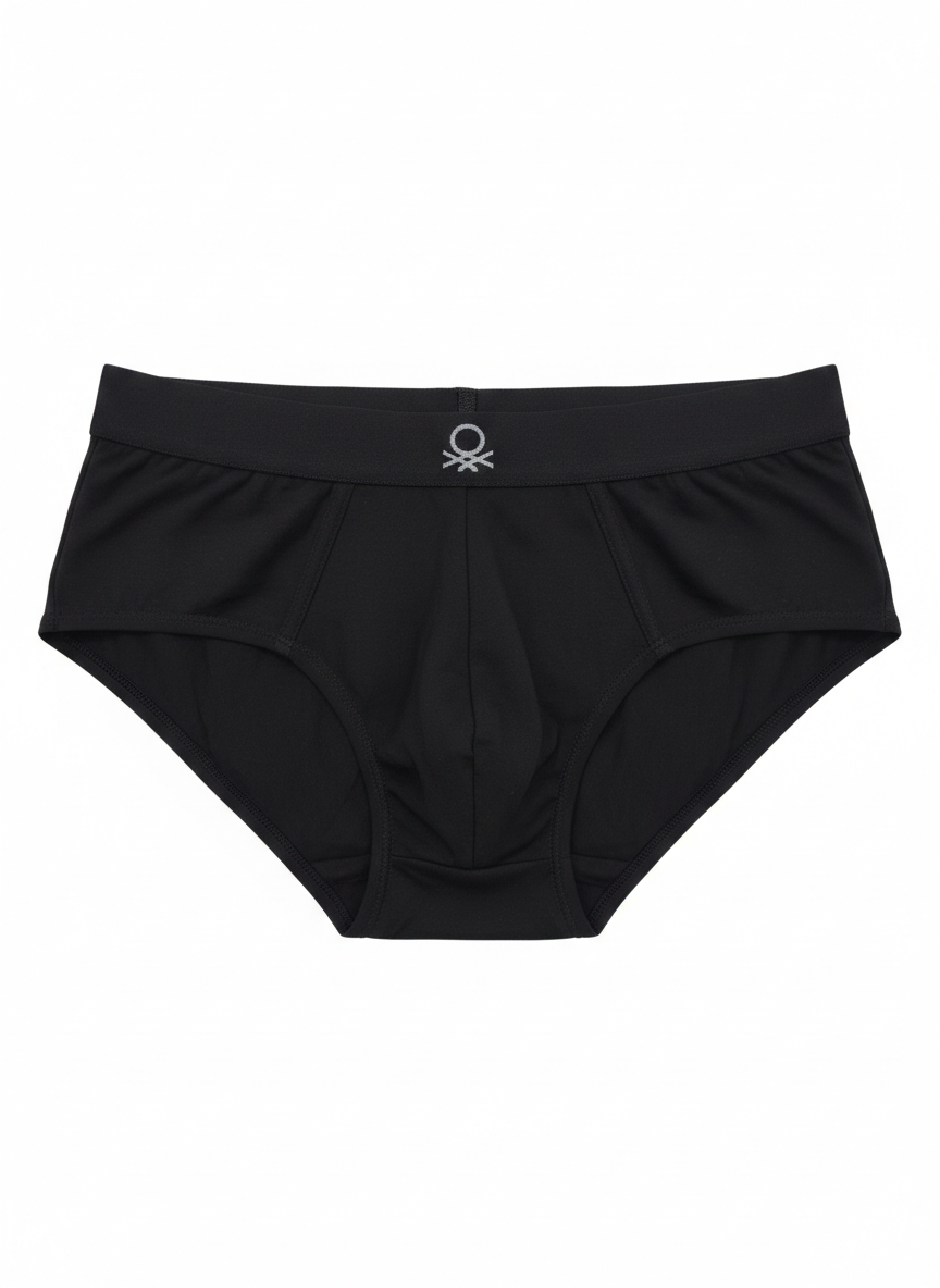 Benetton Men’s Cotton Elastane Brief 01C3096ula06i Pack of 2 | 93% Cotton 7% Elastane Stretch Underwear