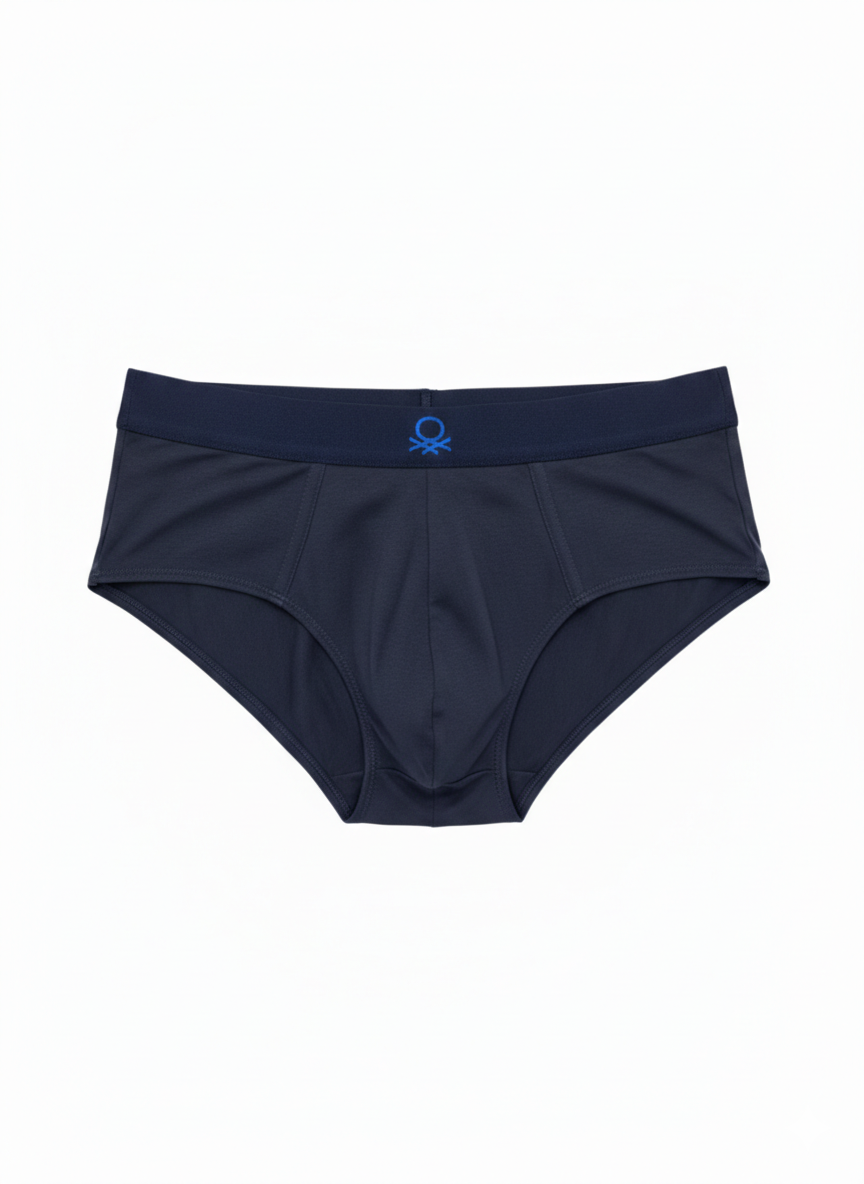 Benetton Men’s Cotton Elastane Brief 01C3096ula06i Pack of 2 | 93% Cotton 7% Elastane Stretch Underwear