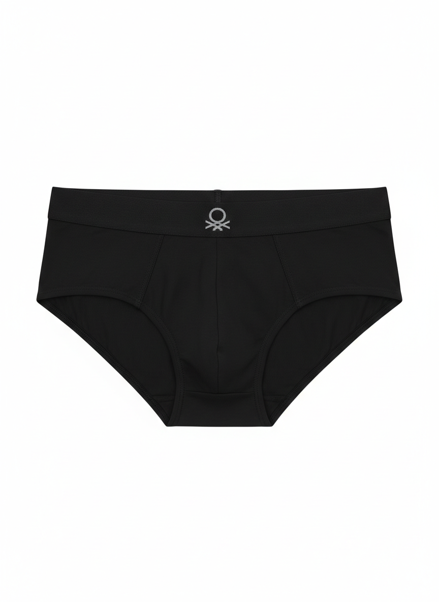 Benetton Men’s Cotton Elastane Brief 01C3096ula06i Pack of 2 | 93% Cotton 7% Elastane Stretch Underwear