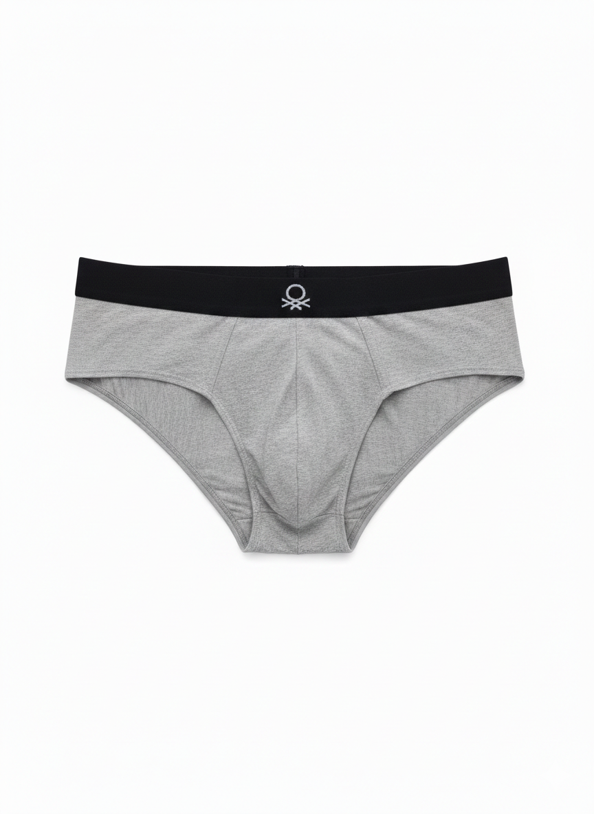 Benetton Men’s Cotton Elastane Brief 01C3096ula06i Pack of 2 | 93% Cotton 7% Elastane Stretch Underwear