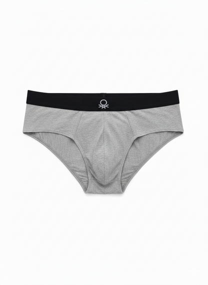 Benetton Men’s Cotton Elastane Brief 01C3096ula06i Pack of 2 | 93% Cotton 7% Elastane Stretch Underwear