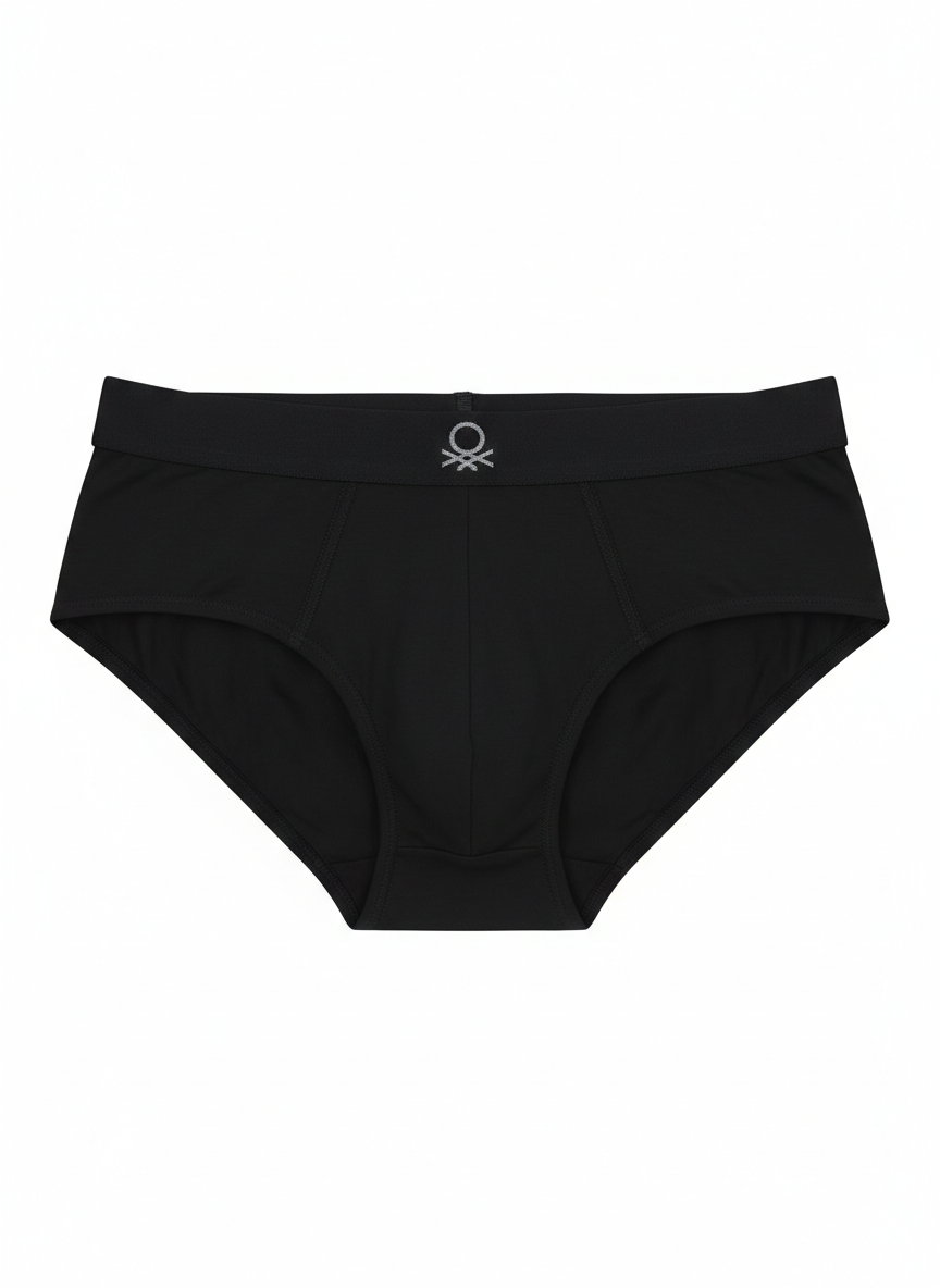 Benetton Men’s Cotton Elastane Brief 01C3096ula06i Pack of 2 | 93% Cotton 7% Elastane Stretch Underwear