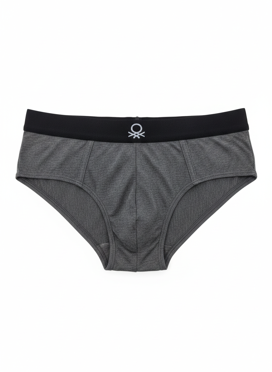 Benetton Men’s Cotton Elastane Brief 01C3096ula06i Pack of 2 | 93% Cotton 7% Elastane Stretch Underwear