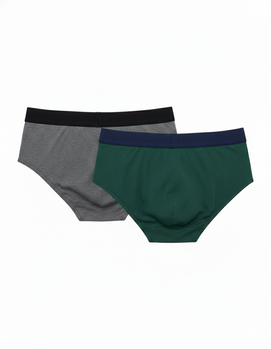Benetton Men’s Cotton Elastane Brief 01C3096ula06i Pack of 2 | 93% Cotton 7% Elastane Stretch Underwear
