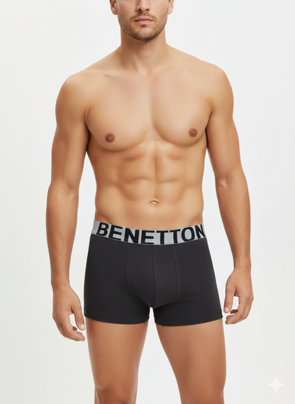 Benetton Men’s Supima Cotton Trunk 01C3096ula11i | Premium Soft Breathable Underwear Charcoal