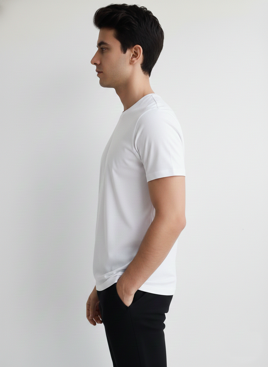 Benetton Men’s Athleisure T-Shirt 01C3096ula17i | 60% Cotton 40% Poly | Soft Breathable Casual Wear