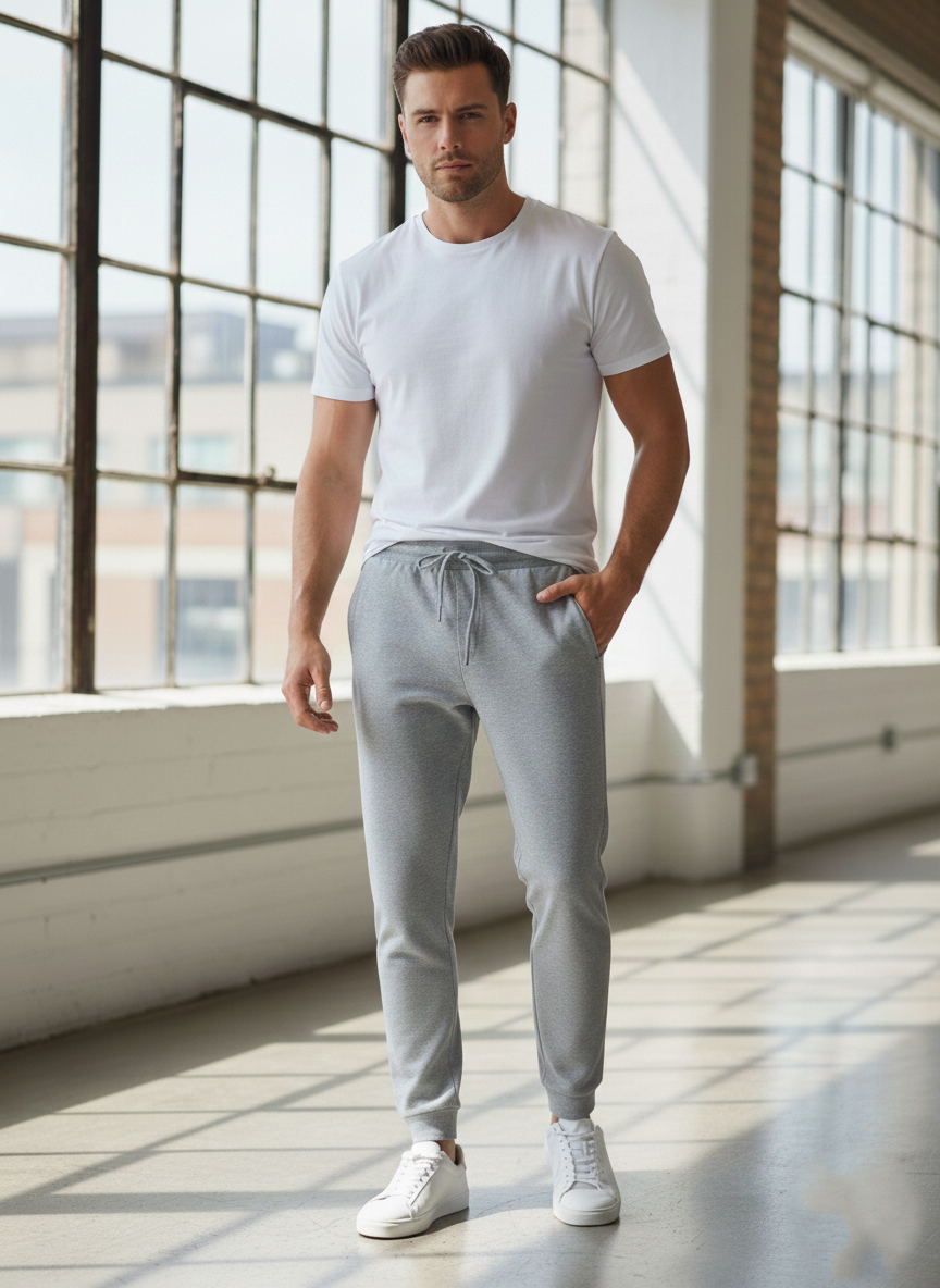 Benetton Men’s 100% Cotton Joggers 01C3096ula18i | Soft Breathable Athleisure Track Pants