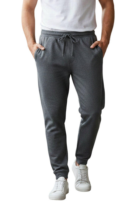 Benetton Men’s 100% Cotton Joggers 01C3096ula18i | Soft Breathable Athleisure Track Pants Drark Grey Melange
