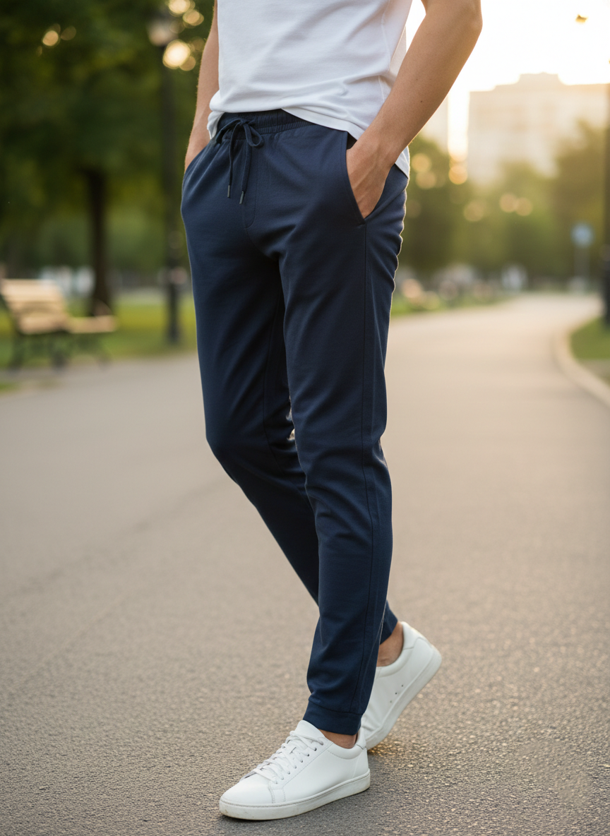 Benetton Men’s 100% Cotton Joggers 01C3096ula18i | Soft Breathable Athleisure Track Pants