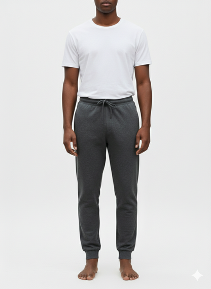 Benetton Men’s 100% Cotton Joggers 01C3096ula19i | Athleisure Track Pants | Soft Breathable Comfort Drark Grey Melange