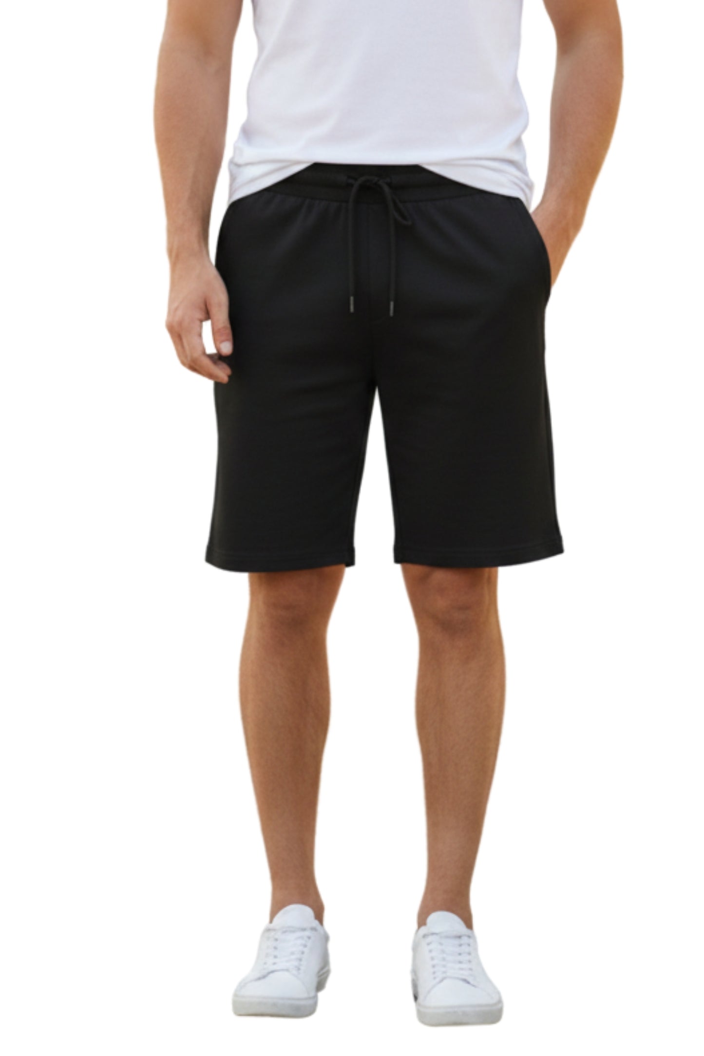 Benetton Men’s 100% Cotton Athleisure Shorts 01C3096ula20i | Soft Breathable Casual Gym Shorts Black