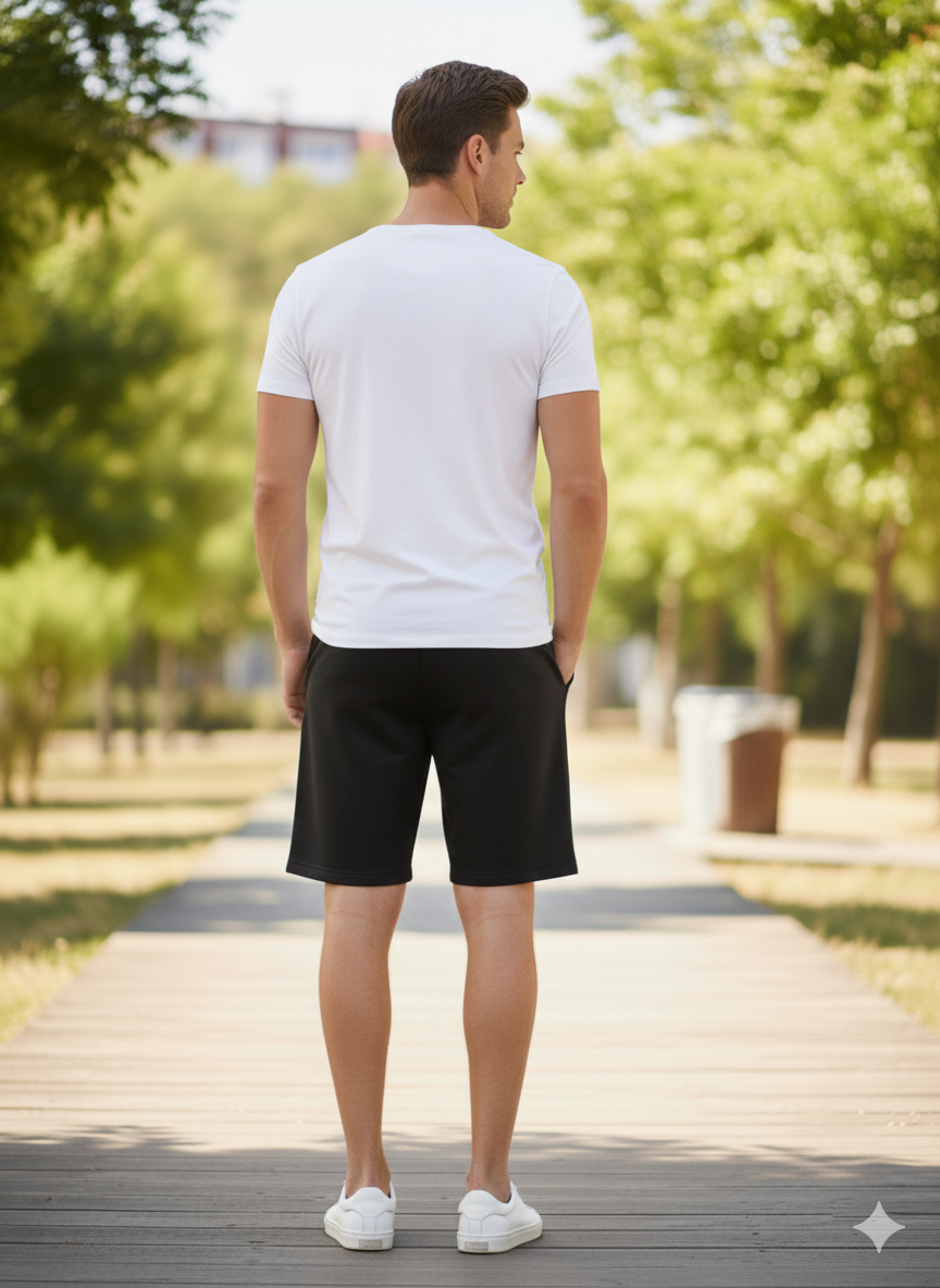 Benetton Men’s 100% Cotton Athleisure Shorts 01C3096ula20i | Soft Breathable Casual Gym Shorts