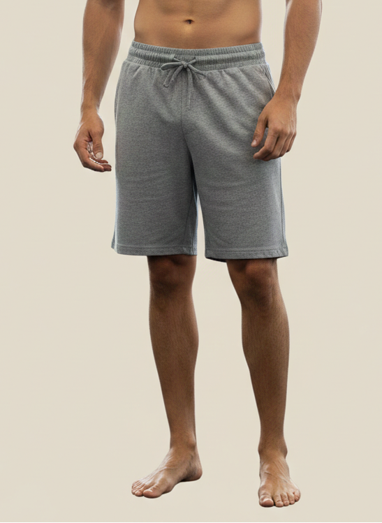 Benetton Men’s 100% Cotton Athleisure Shorts 01C3096ula20i | Soft Breathable Casual Gym Shorts Grey Melange