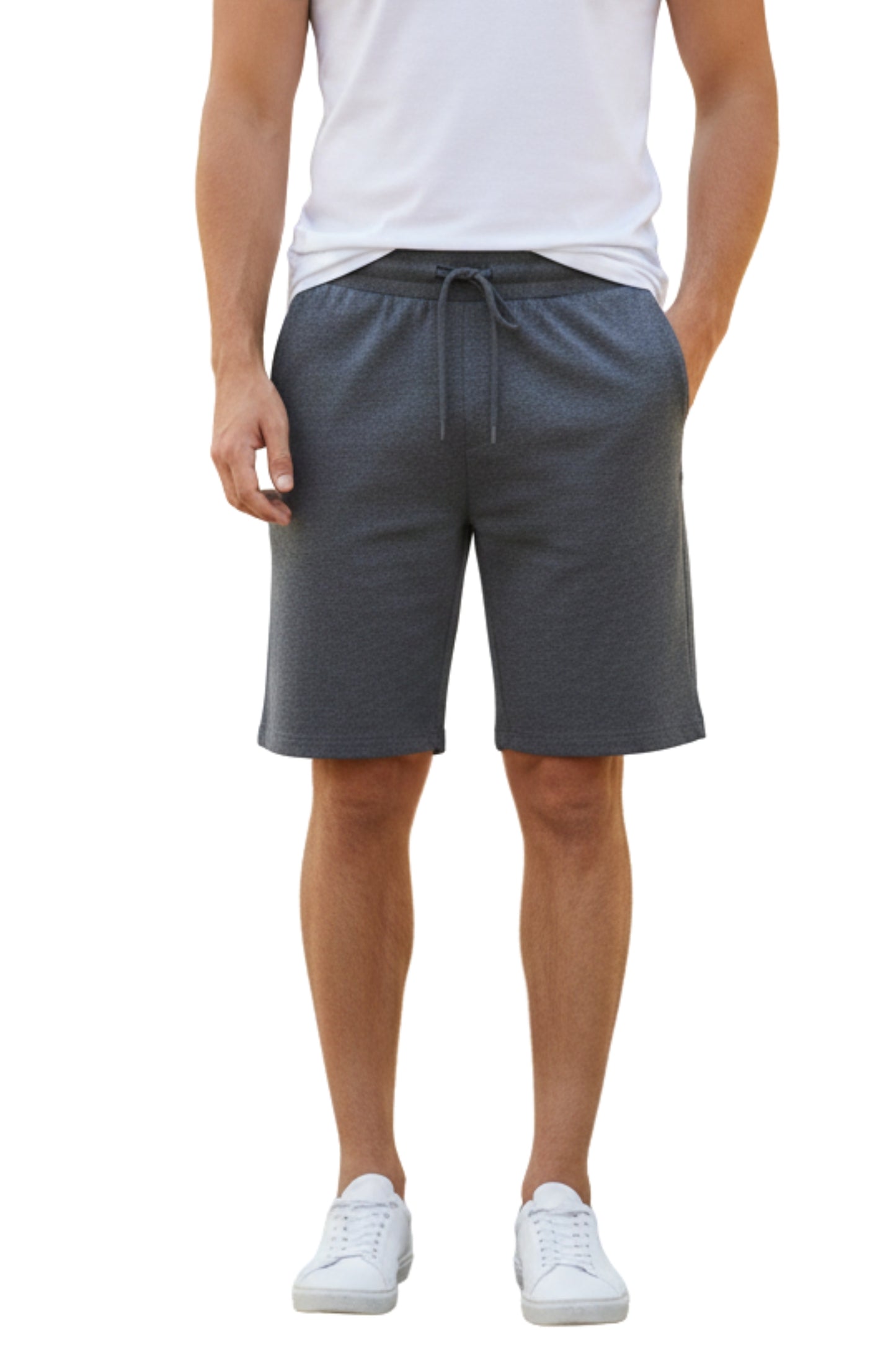 Benetton Men’s 100% Cotton Athleisure Shorts 01C3096ula20i | Soft Breathable Casual Gym Shorts Drark Grey Melange