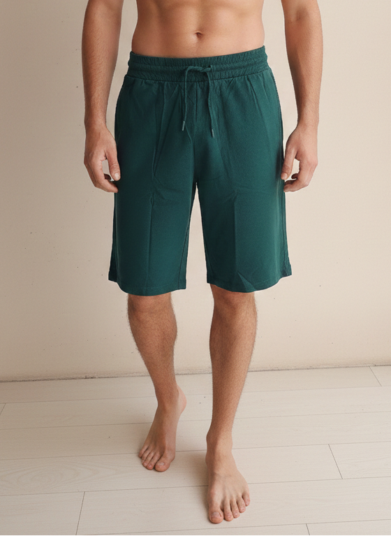 Benetton Men’s 100% Cotton Athleisure Shorts 01C3096ula20i | Soft Breathable Casual Gym Shorts Bottle Green